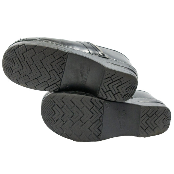 Women's Black Shoes DANSKO 9.5-10 Platform Professional Clogs Leather Slip On - Picture 7 of 8